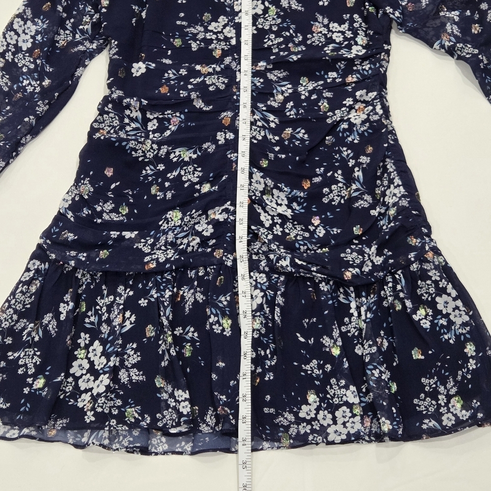 Shoshanna Ann Westminster Floral Ruched Dress Size 12 - Picture 12 of 15